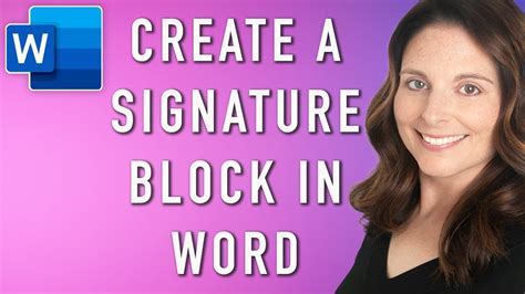 microsoft word signature block